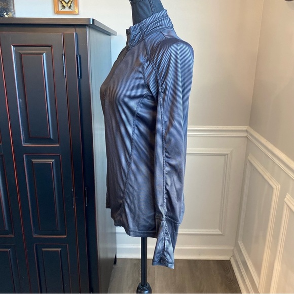 Danskin Lightweight 1/4 Zip Athletic Top Striped Women’s Medium - Semi-Fitted - Picture 4 of 6